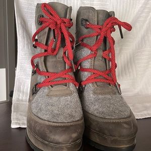 Sorel Women Blake Waterproof Lace-Up Gray Leather Hiking Boots US 9.5